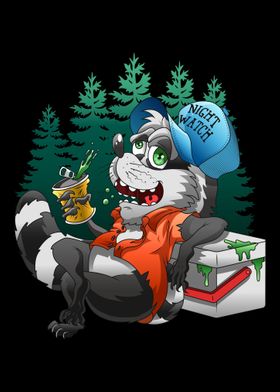 Funny Racoon Drinking Team