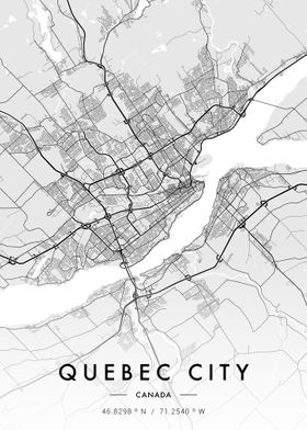 Quebec City Map White