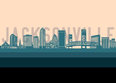 jacksonville skyline retro