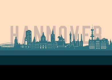 hannover skyline retro