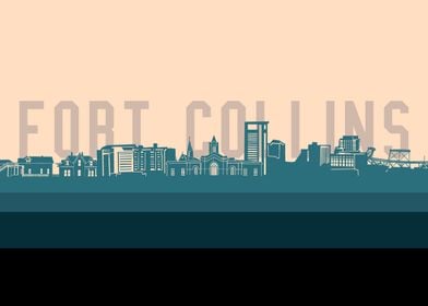 fort collins skyline retro