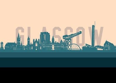 glasgow skyline retro