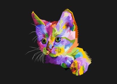 Colorful cat graphic