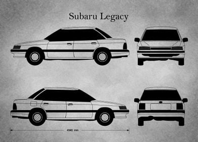 Subaru Legacy gray old 