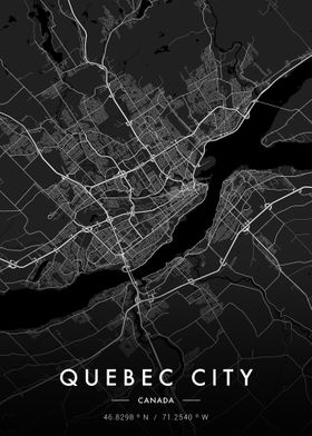 Quebec City Map Dark