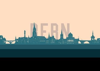 bern skyline retro