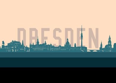 dresden skyline retro