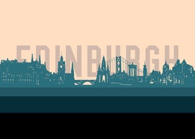 edinburgh skyline retro