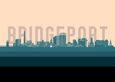 bridgeport skyline retro