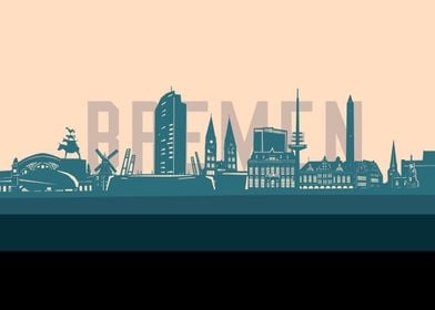 bremen skyline retro