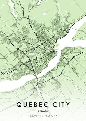 Quebec City Map Green