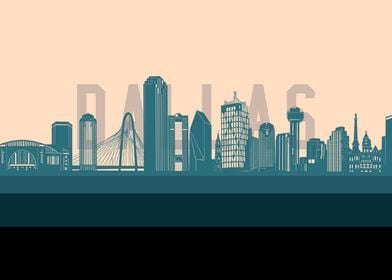 dallas skyline retro