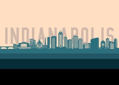 indianapolis skyline retro