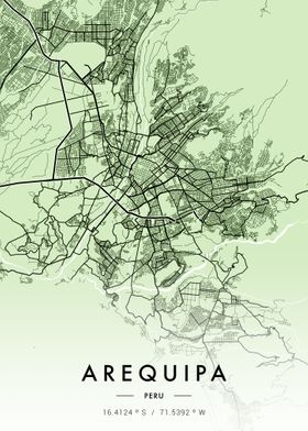 Arequipa City Map Green