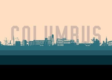 columbus ga skyline retro