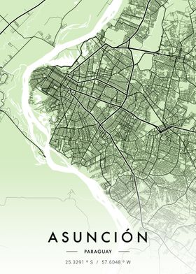 Asuncion City Map Green