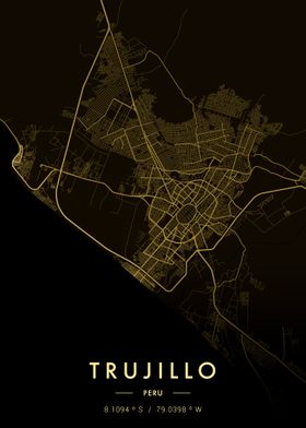 Trujillo City Map Gold