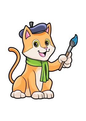 Cat Painter Brush Colours