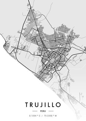 Trujillo City Map White