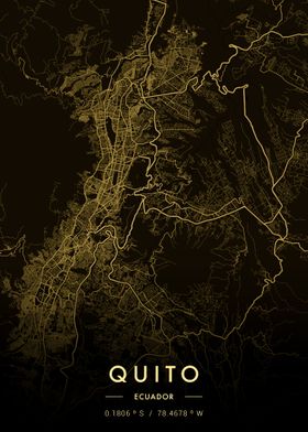 Quito City Map Gold