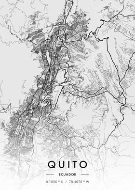 Quito City Map White