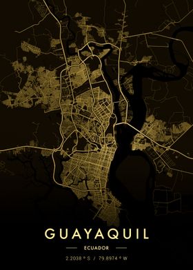 Guayaquil City Map Gold