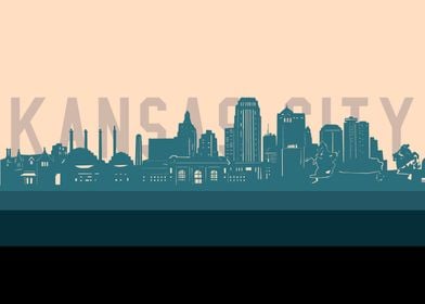 kansas city skyline retro