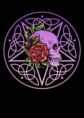 Skeleton Skull Rose