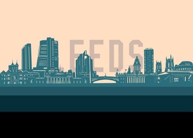 leeds skyline retro