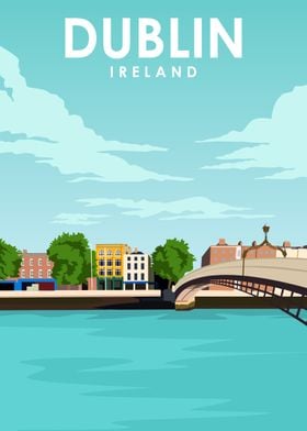 Dublin Ireland Travel Art