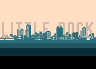 little rock skyline retro