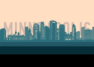 minneapolis skyline retro