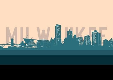 milwaukee skyline retro