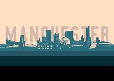 manchester skyline retro