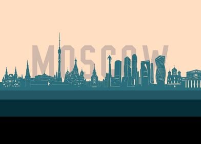 moscow skyline retro 