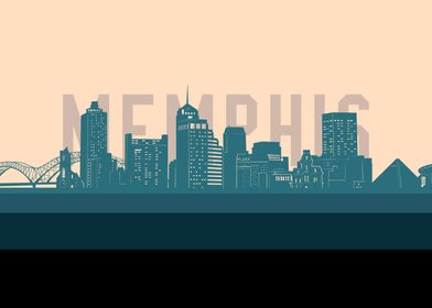 memphis skyline retro