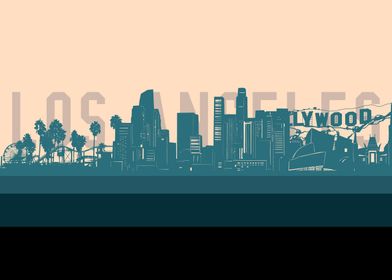 los angeles skyline retro