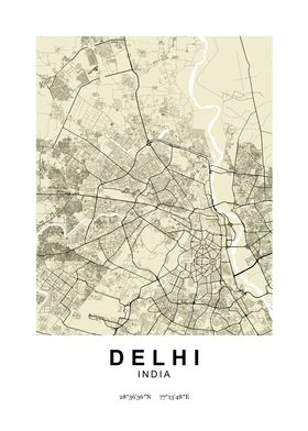 Delhi Classic Street Map