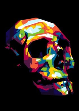 The Colorful WPAP of Skull