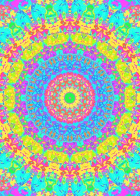 Neon Rainbow Mandala