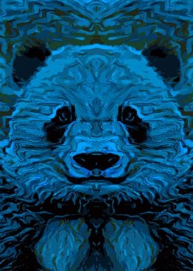 Panda Bear Blue Art