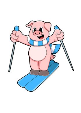 Pig Ski Skier Scarf