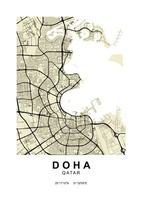 Doha Classic Street Map