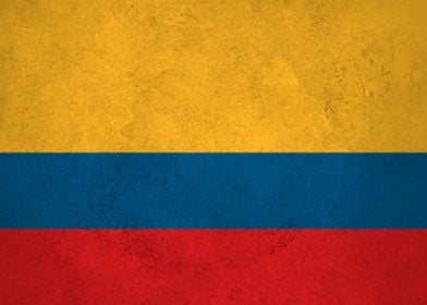 Flag of Colombia on wall