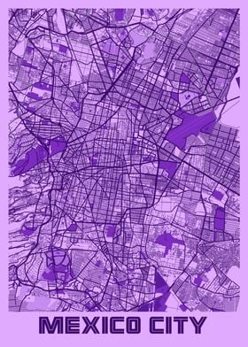 Mexico City Lavender Map