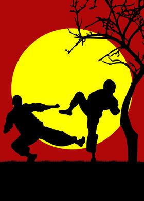 Duel Kungfu Silhouette