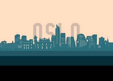 oslo skyline retro