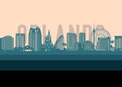 orlando skyline retro