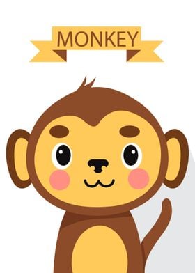 Cute Monkey Poster