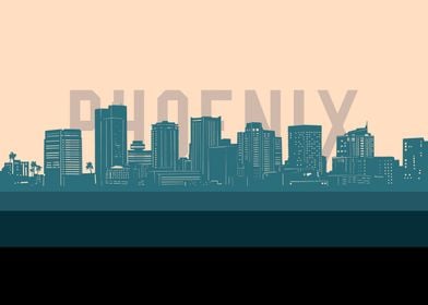 phoenix skyline retro